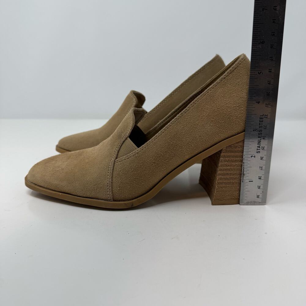 Joie Wevenly Suede Block Heel Loafers Women's 7.5 Tan Neutral High Heel NWOT - Picture 10 of 11